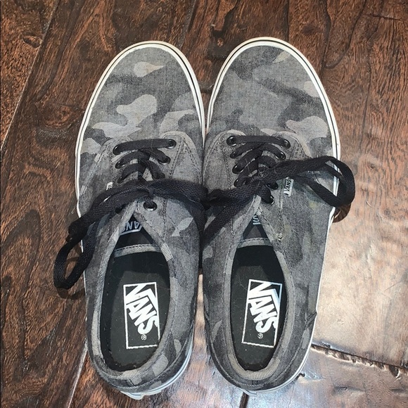 vans grey camo slip on
